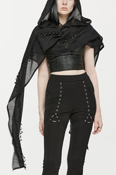 Star Print Hollow Hooded Women's Gothic Scarf 2 Colors